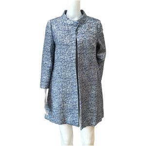 Sara campbell tweed coat jacket blue metallic size 6